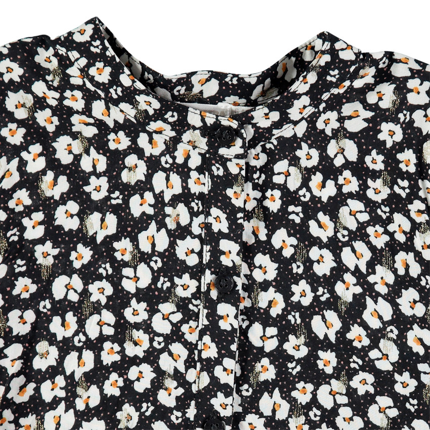 Tunique manches longues imprimée fleurs all-over 