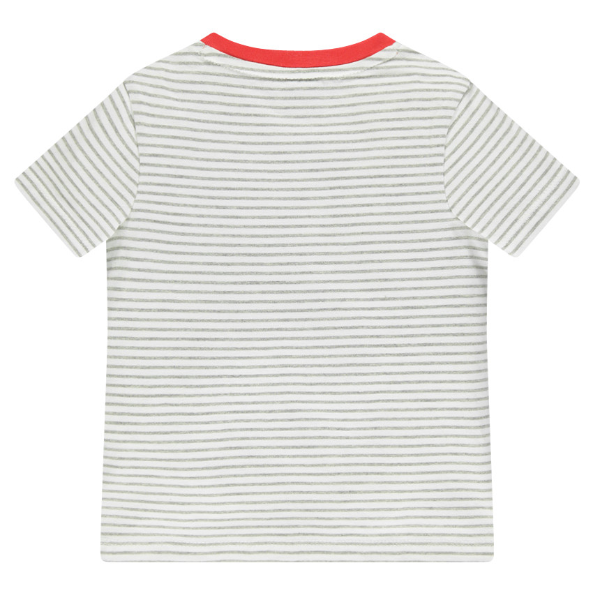 Tee-shirt rayé manches courtes avec zèbre printé 