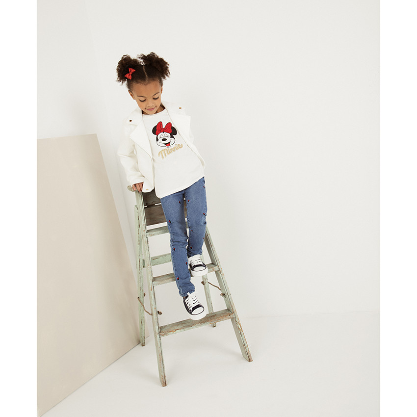 T-shirt μακρυμάνικο σχέδιο Minnie Disney με strass για κορίτσι 