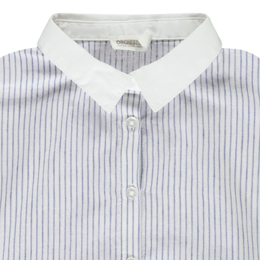 Κοντομάνικο πουκάμισο ριγέ με φιόγκο για κορίτσι 