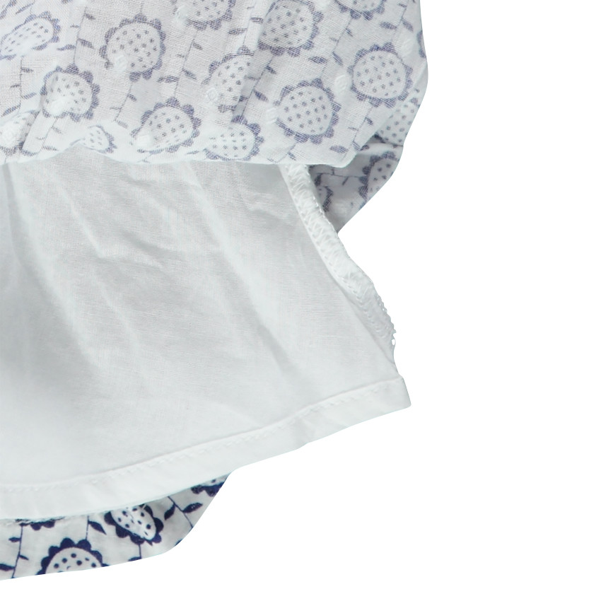 Robe évasée à fleurs fantaisie et rubans pailletés 