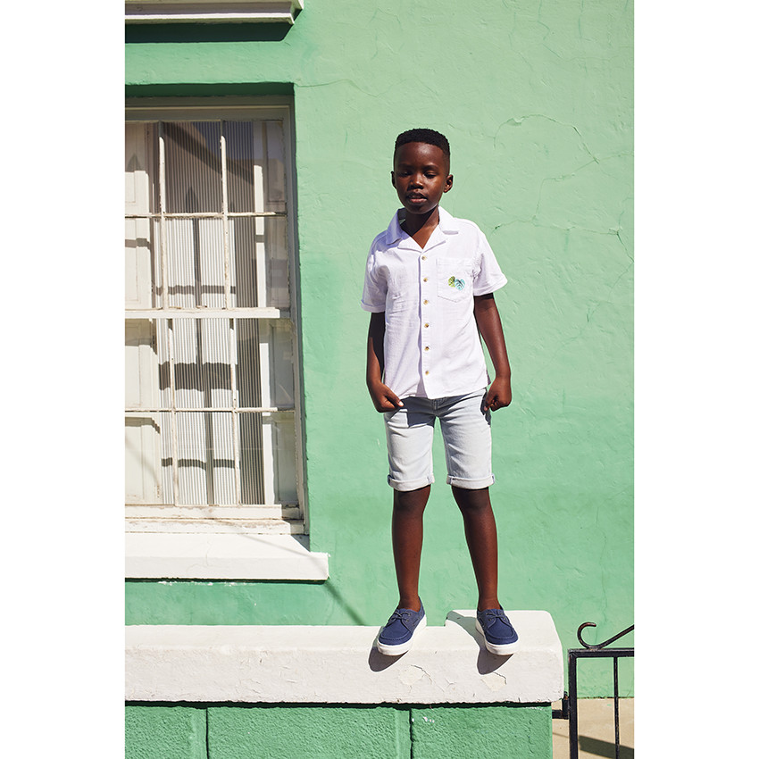 Βερμούδα effet jean με αποσπώμενη ζώνη για αγόρι 