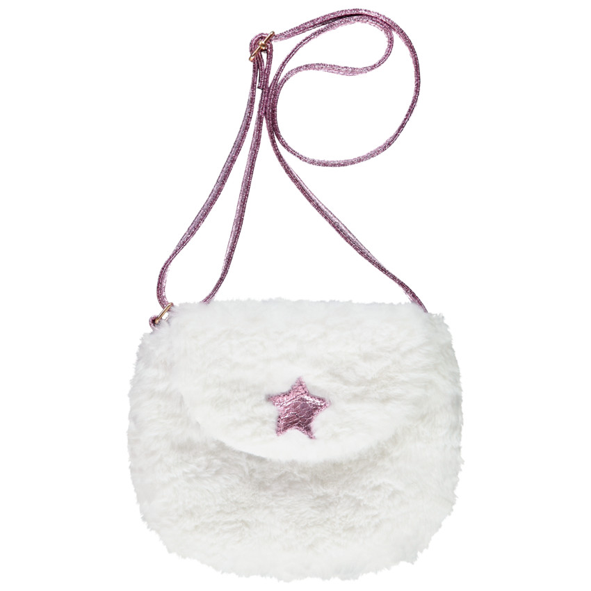 Sac bandoulière en fausse fourrure avec étoile irisée pour fille Main Sac bandoulière en fausse fourrure avec étoile irisée pour fille