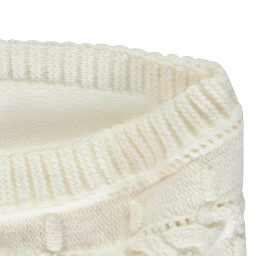 Σαλοπέτα μονόχρωμη από πλεκτό φαντασίας με επένδυση sherpa για κορίτσι 