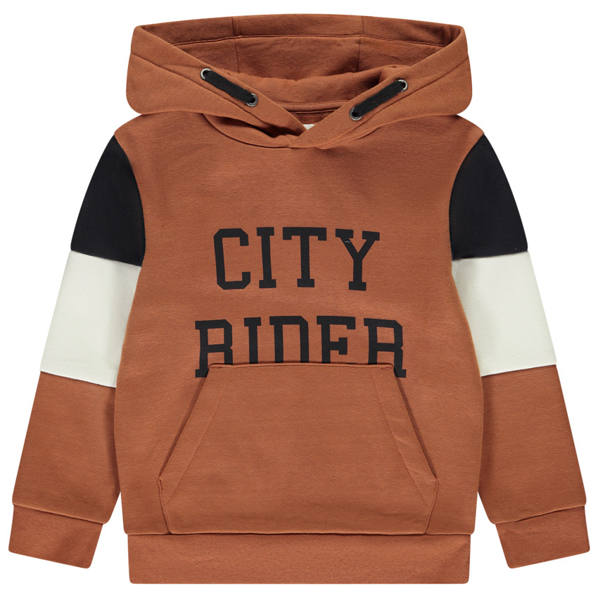 Φούτερ molleton με κουκούλα και εφέ color block για αγόρι 