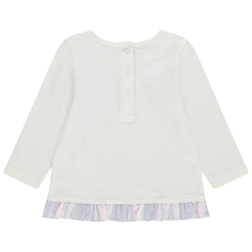 Μακρυμάνικη μπλούζα με πέτα με βολάν και τυπωμένη πεταλούδα 