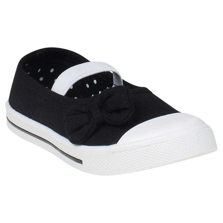 Υφασμάτινα μαλακά παπουτσάκια με λάστιχο και φιόγκο σε νούμερο από 24 έως 27 