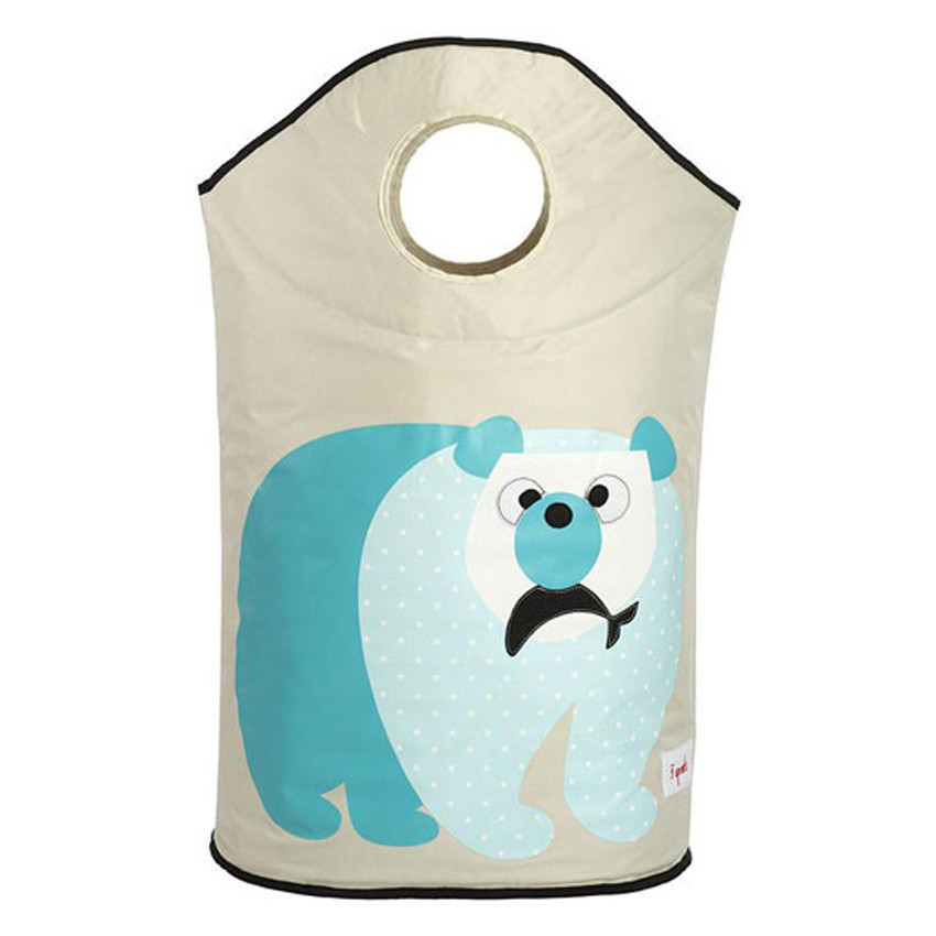 3 Sprouts καλάθι για τα άπλυτα Laundry Hamper Poral Bear Blue 