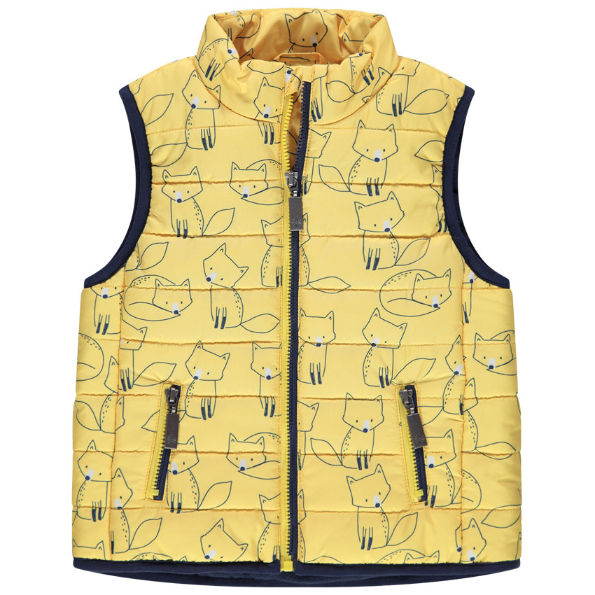 Μπουφάν αμάνικο με επένδυση micropolaire με τύπωμα αλεπού   