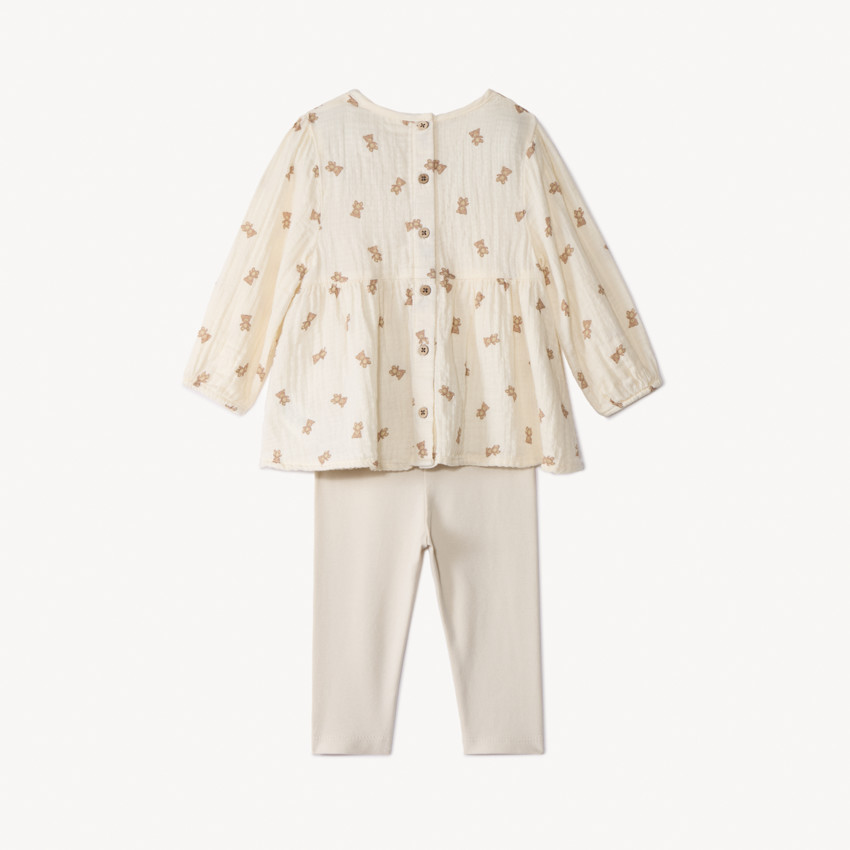 Σύνολο 2 τμχ. με σχέδιο αρκουδάκια για μωρό κορίτσι 