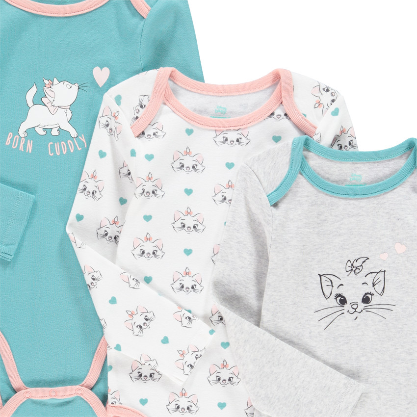 Σετ από 3 bodies με οργανικό βαμβάκι με σχέδιο Marie des αριστογάτες Disney  Additional Σετ από 3 bodies με οργανικό βαμβάκι με σχέδιο Marie des αριστογάτες Disney