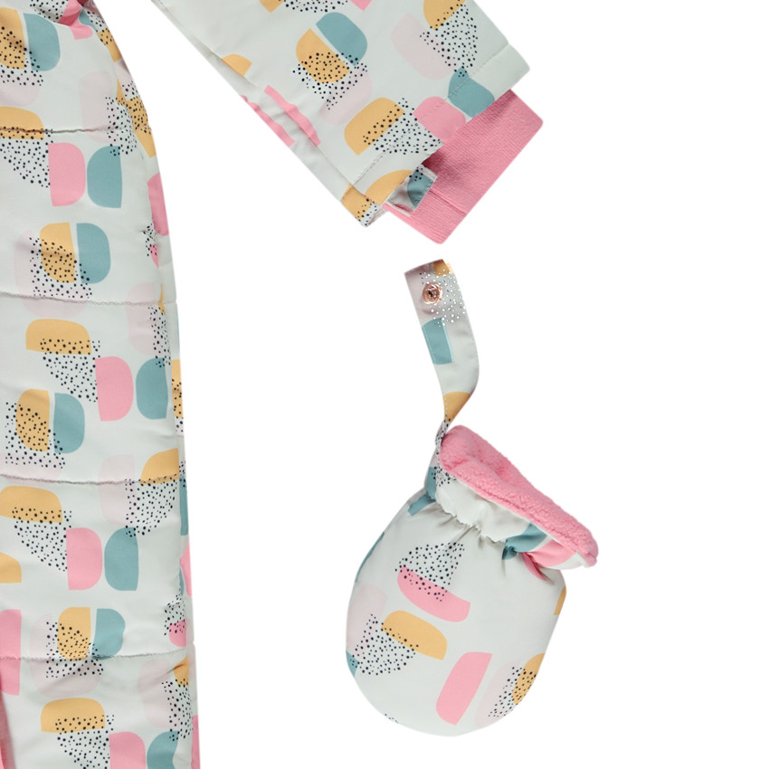 Σαλοπέτα σκι με σχέδιο arty και επένδυση για κορίτσι μωρού 