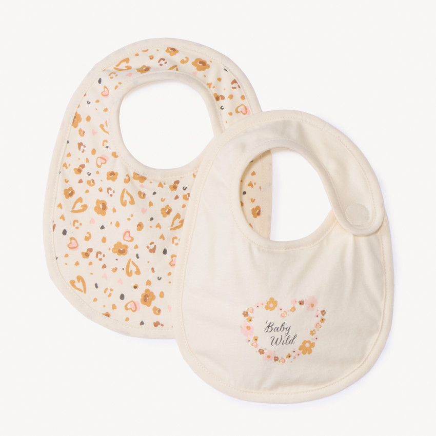 Lot de 2 bavoirs motifs léopard pour bébé fille 