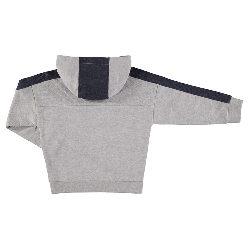 Φούτερ από φανέλα με μπουκλέ φράση και τσέπη 