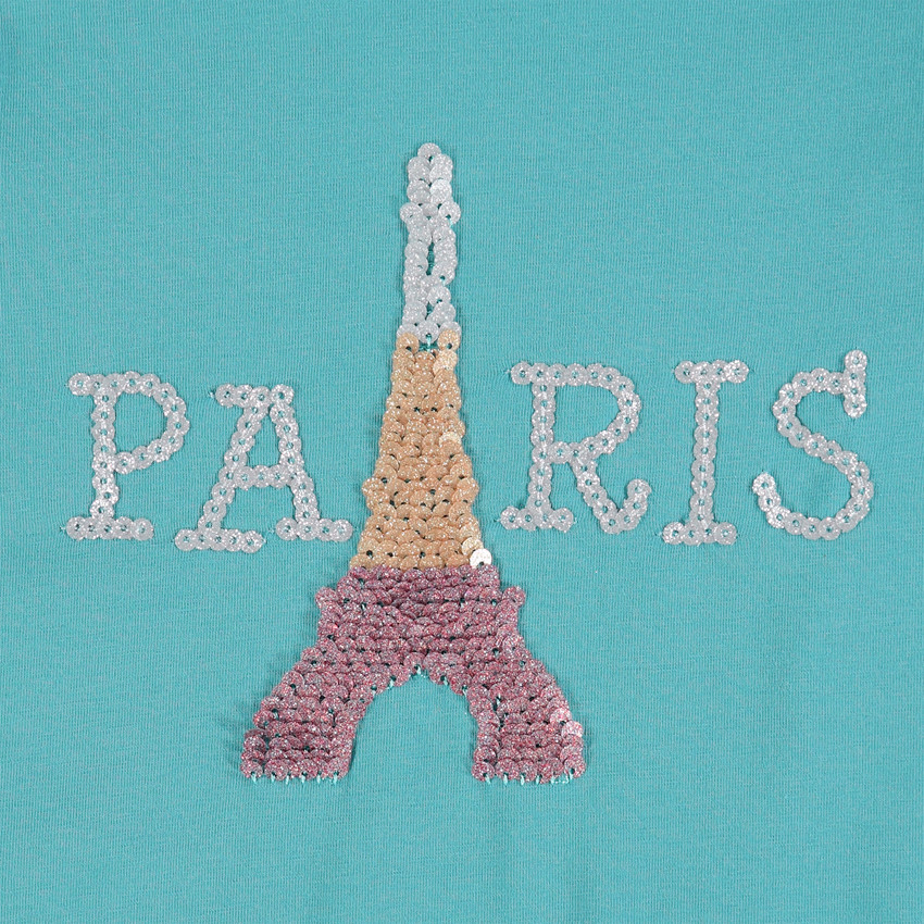 Sous-pull à col roulé avec Tour Eiffel en sequins 