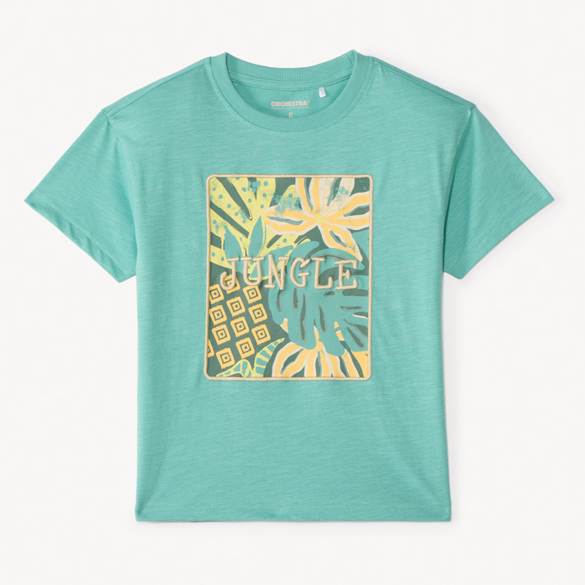 T-shirt με κοντά μανίκια με τροπικό φανταχτερό σχέδιο για αγόρι 