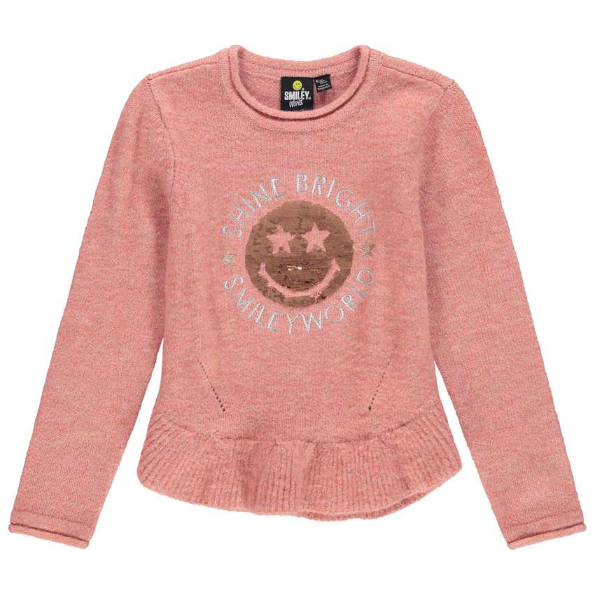 Pull en tricot avec SmileyWorld en sequins 