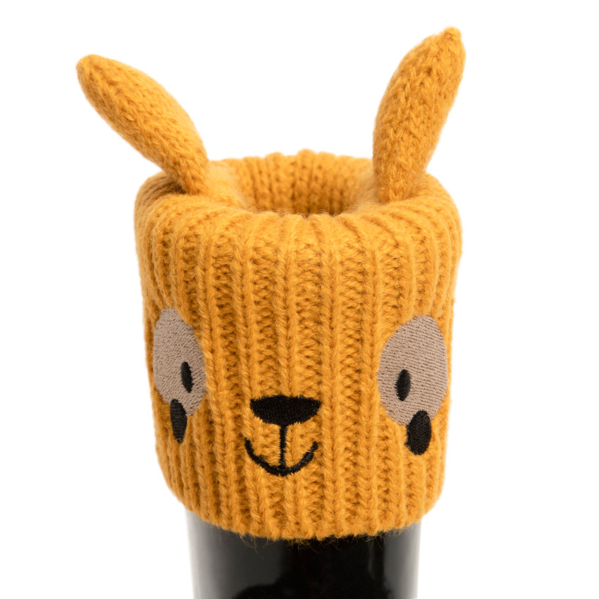 Bottes de pluie pour enfant garçon à col en tricot motif renard   Additional Bottes de pluie pour enfant garçon à col en tricot motif renard