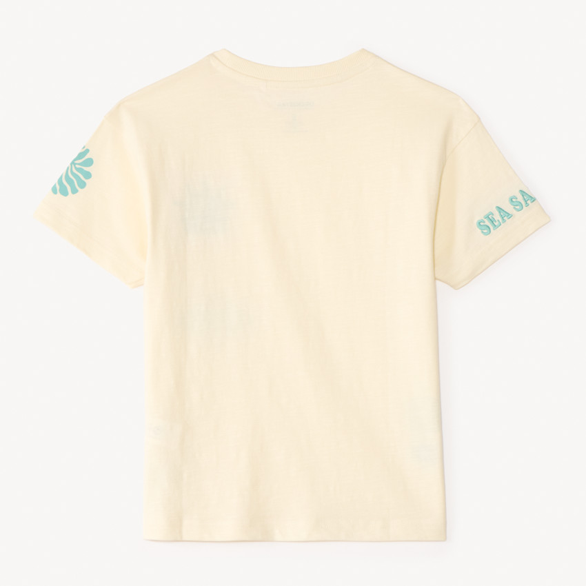T-shirt oversize à manches courtes avec impression et broderie fantaisie pour garçon 