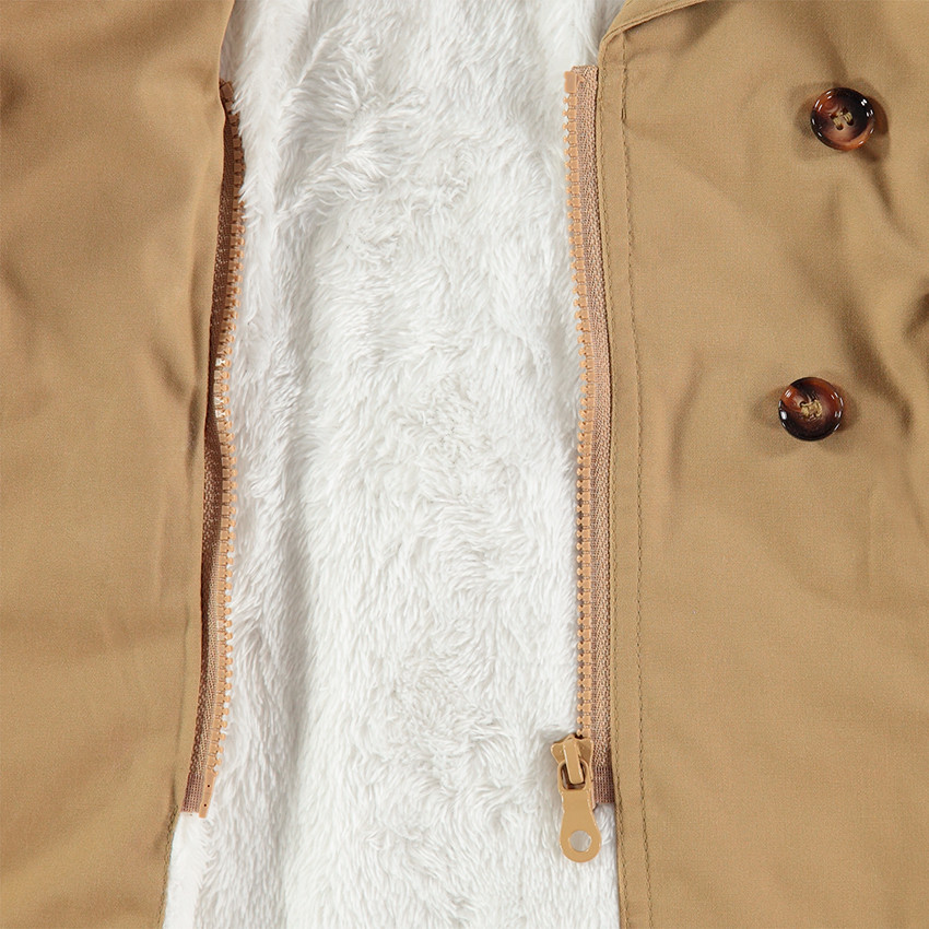 Καμπαρντίνα με επένδυση sherpa στο χρώμα της άμμου 