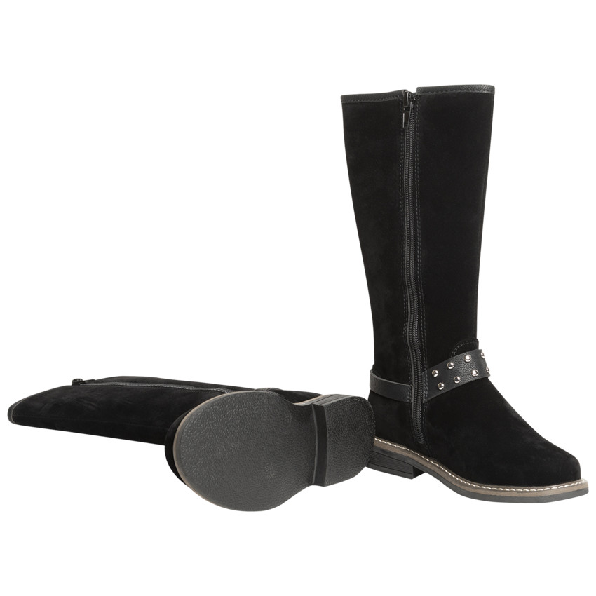 Μπότες cavalières για κορίτσι σε εφέ σουέτ με μεταλλικά καρφιά  Additional Μπότες cavalières για κορίτσι σε εφέ σουέτ με μεταλλικά καρφιά