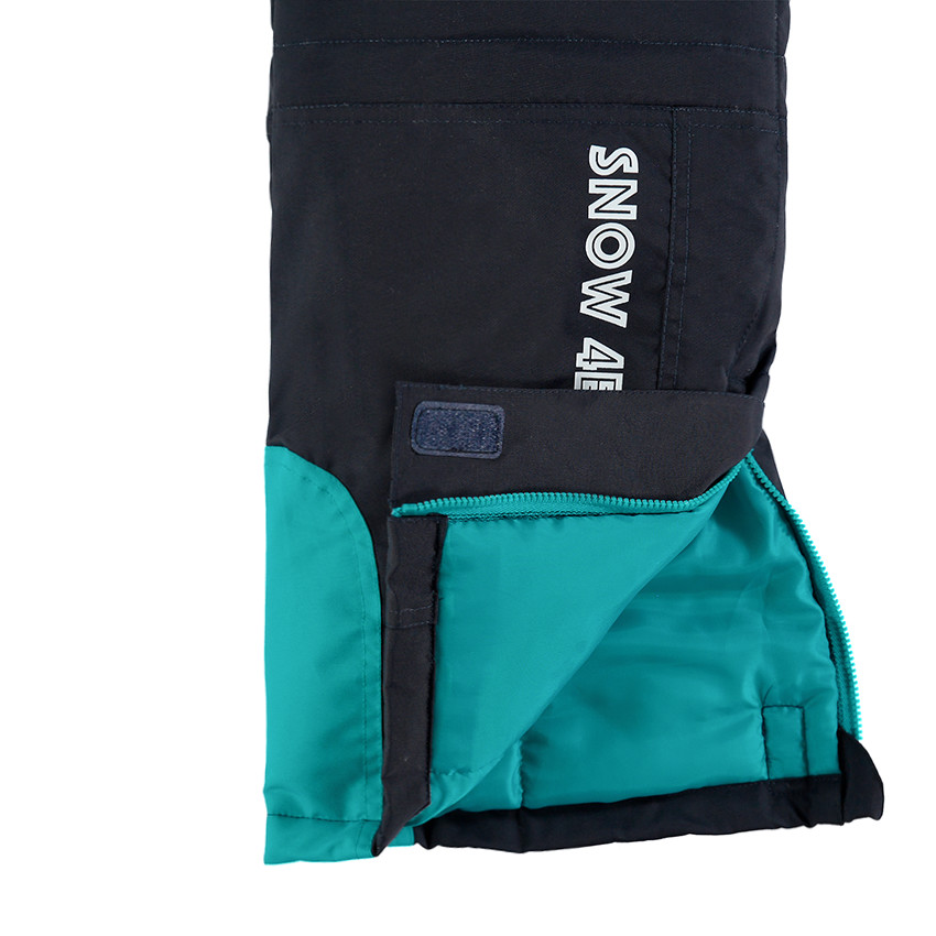 Παιδικά - Παντελόνι σκι με τσέπες με φερμουάρ και φάσες τιρκουάζ 