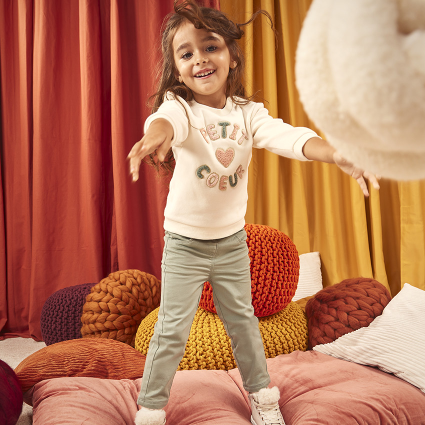 Φούτερ molleton με patchs bouclettes για bebe κορίτσι 