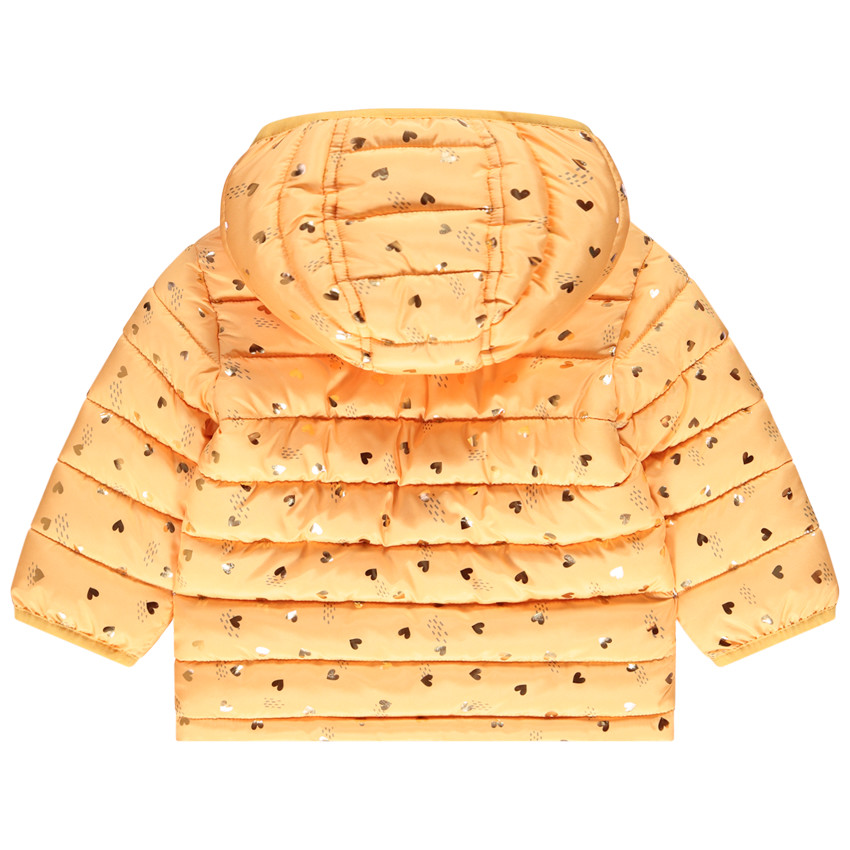 Μπουφάν με κουκούλα με σχέδιο καρδιές για bebe κορίτσι 