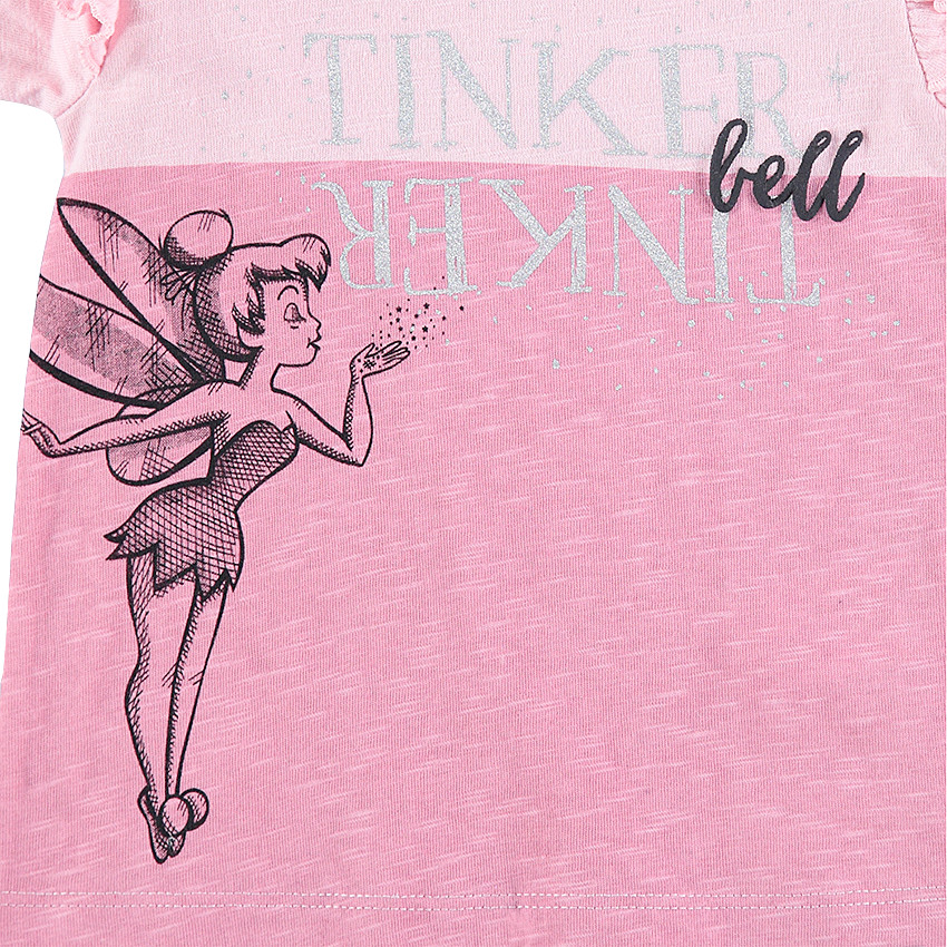 Δίχρωμη μακρυμάνικη μπλούζα με στάμπα την Τίνκερμπελ της ©Disney 