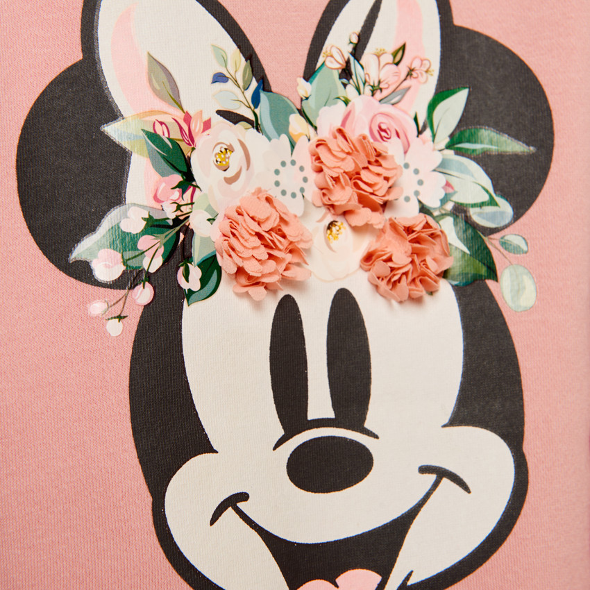 Φόρεμα με κουκούλα από molleton Minnie Disney για κορίτσι 