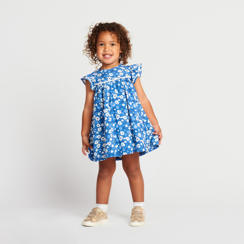 Φόρεμα κοντομάνικο λουλουδάτο για bebe κορίτσι 