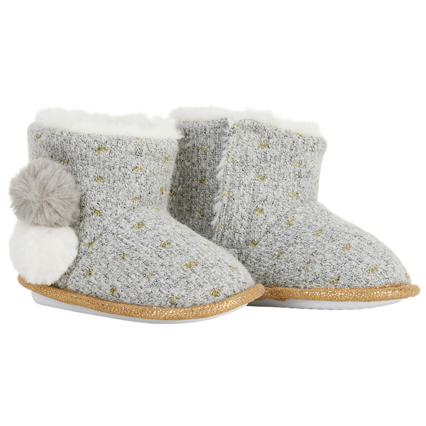 Παντοφλάκια μπότες με πομ πομ για bebe κορίτσι 