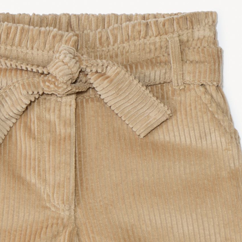 Short en velours côtelé + ceinture à nouer pour fille 