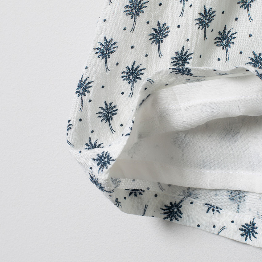 Φόρεμα εμπριμέ με τιράντες - Εκρού 