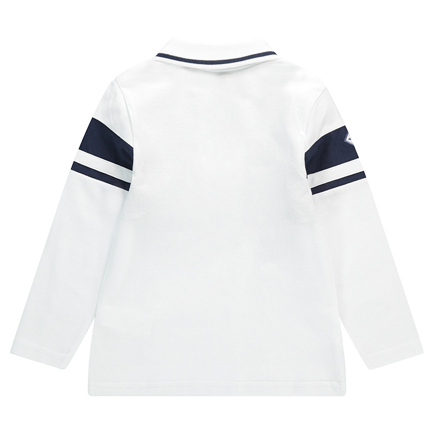 Μακρυμάνικο πόλο από βαμβακερό πικέ με κεντήματα και φερμουάρ 