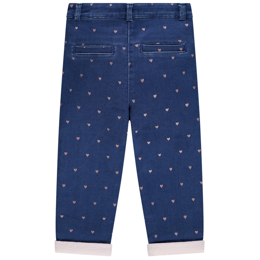 Τζιν με usef όψη, μοτίβο με καρδιές και επένδυση από sherpa 