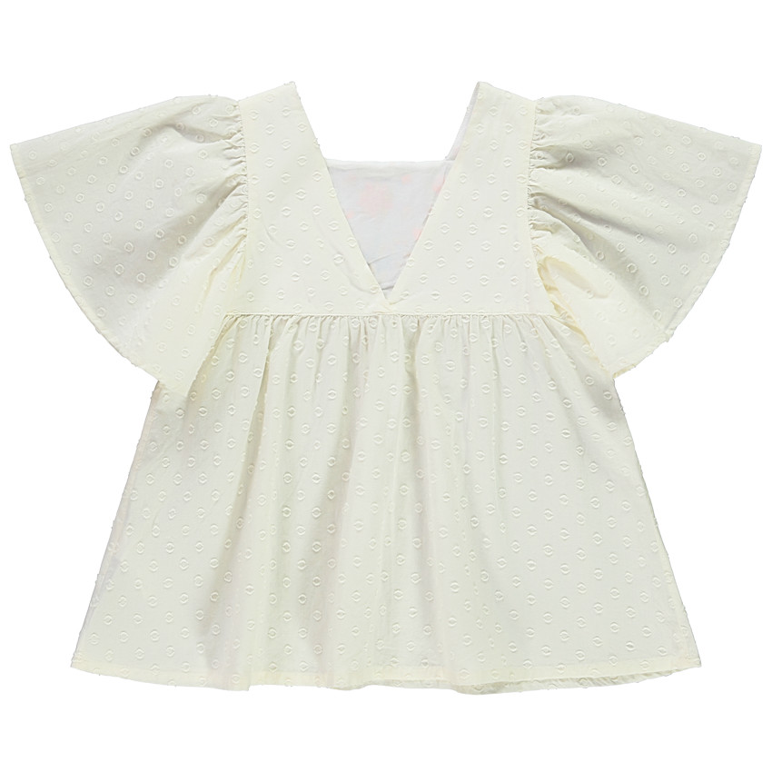 Τουνίκ κοντομάνικη με plumetis και κεντήματα για κορίτσι 