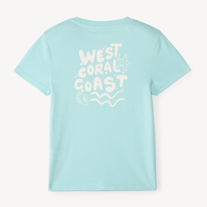 T-shirt à manches courtes avec imprimé thème marin pour garçon 