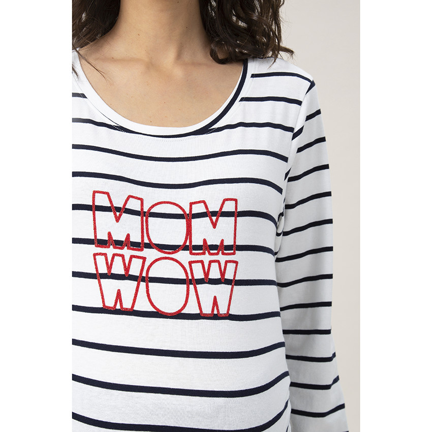 Μακρυμάνικη μπλούζα εγκυμοσύνης με μήνυμα από πούλιες 