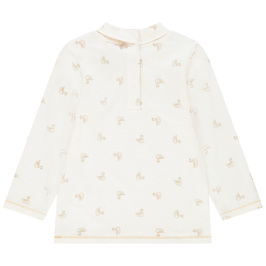 Μπλουζάκι ζιβάγκο με χρυσαφί σχέδια κύκνους 