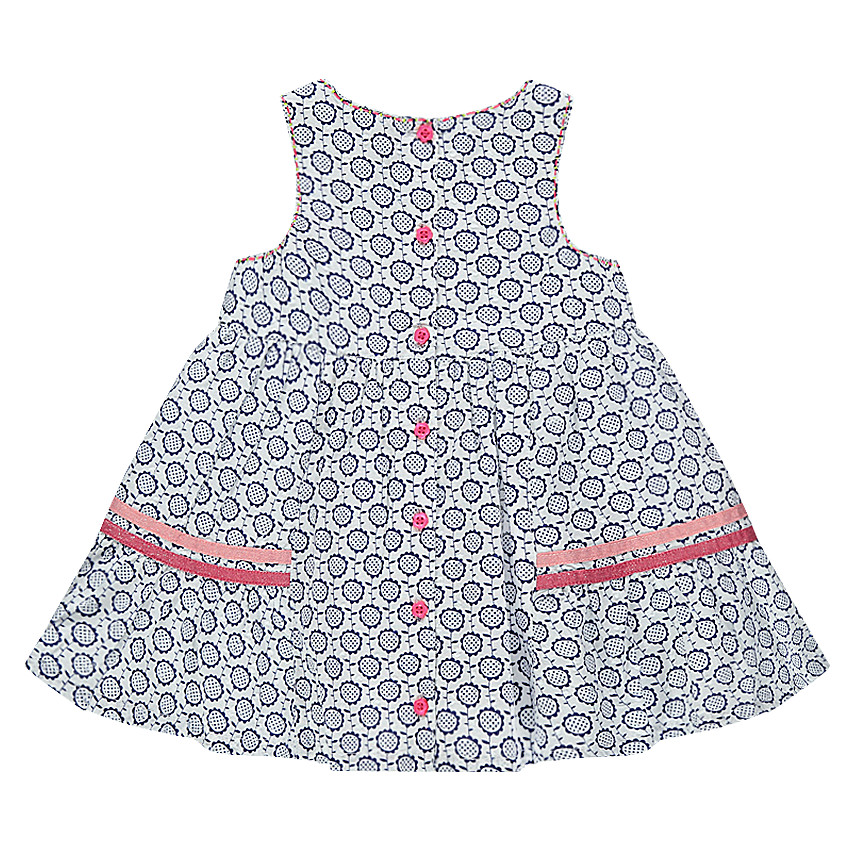 Robe évasée à fleurs fantaisie et rubans pailletés 