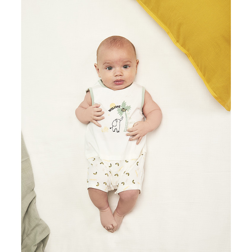 "Σετ από 2 κοντές φόρμες με σχέδιο ελέφαντα για μωρό" 