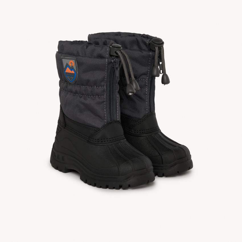 Après-ski zippés bicolores à badge gomme pour garçon 