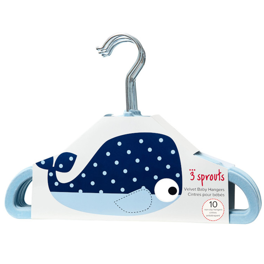 Παιδικές κρεμάστρες (10τμχ) – 3 sprouts Whale Blue 
