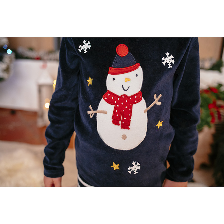 Pyjama en velours esprit Noël et pantalon à rayures  Additional Pyjama en velours esprit Noël et pantalon à rayures