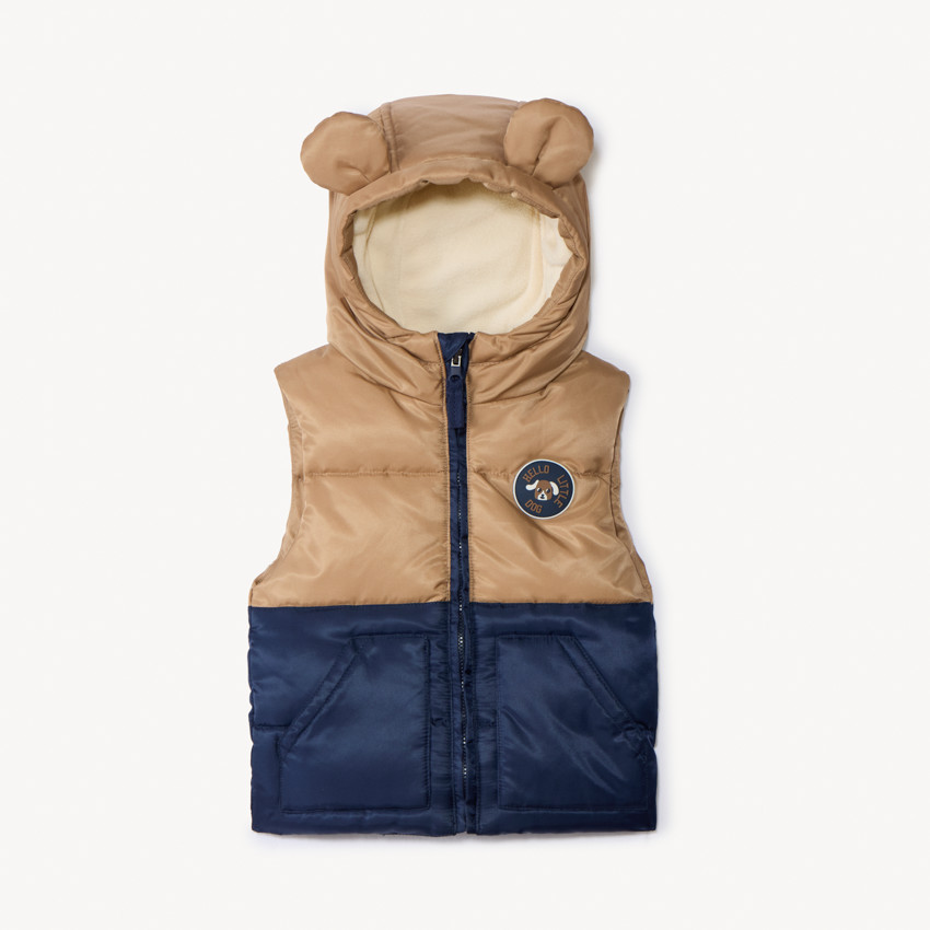 Doudoune sans manches bicolore pour bébé garçon 