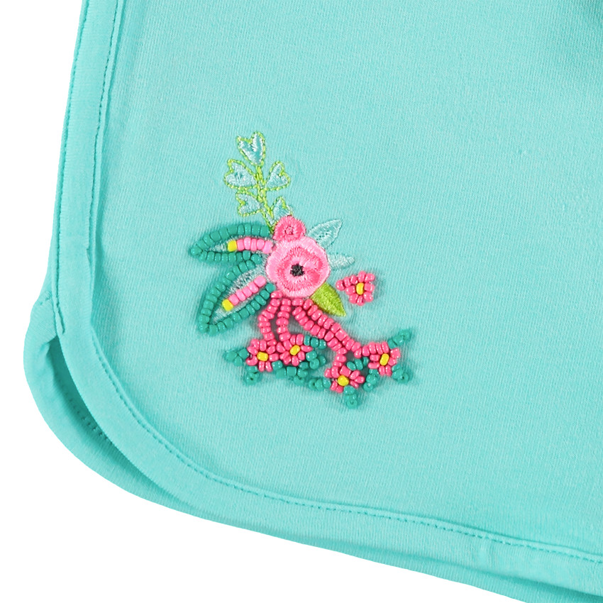 Σύνολο από βιολογικό βαμβάκι με κεντημένο μήνυμα και φουντίτσες 