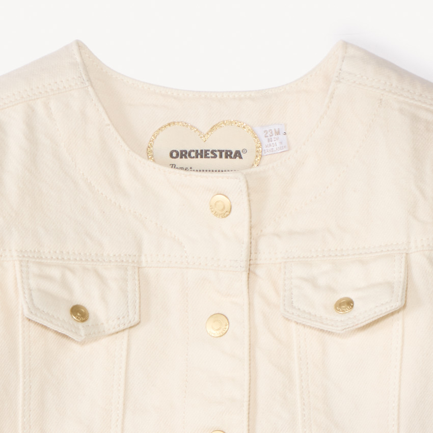 Μπλε τζιν μπουφάν με κουμπιά για κορίτσια μωρά. 