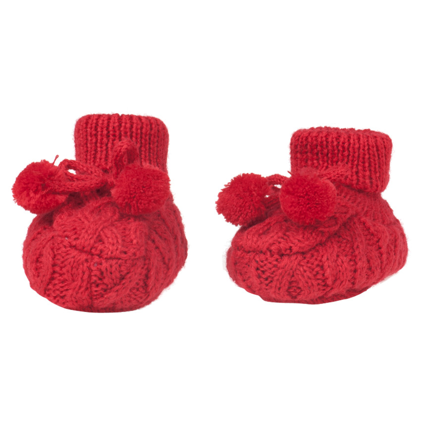 Πλεκτά παπούτσια με πομ-πομ 