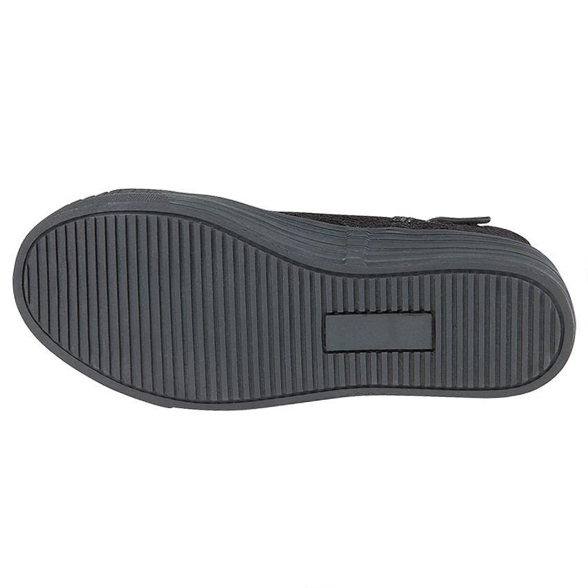 Bottillons noirs effet dentelle à lacets et zip avec semelle compensée 